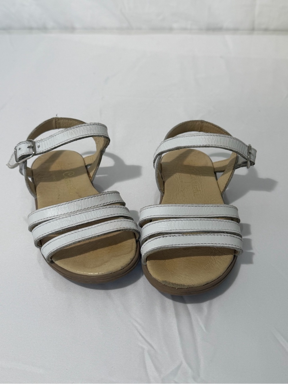 La Coqueta Sienna White Nappa Leather Sandals Girls Size 26 EU / US 9.5 - Picture 10 of 15